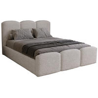 POLSTERBETT mit Bettkasten 140x200 Capri, Boucle, Hellgrau - Hellgrau, Holz/Textil (140/200cm) - Emporius