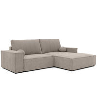 ECKSOFA HUGO Rechts, mit Schlaffunktion und Bettkasten, Beige - Beige, Textil (255/148cm) - Idohome