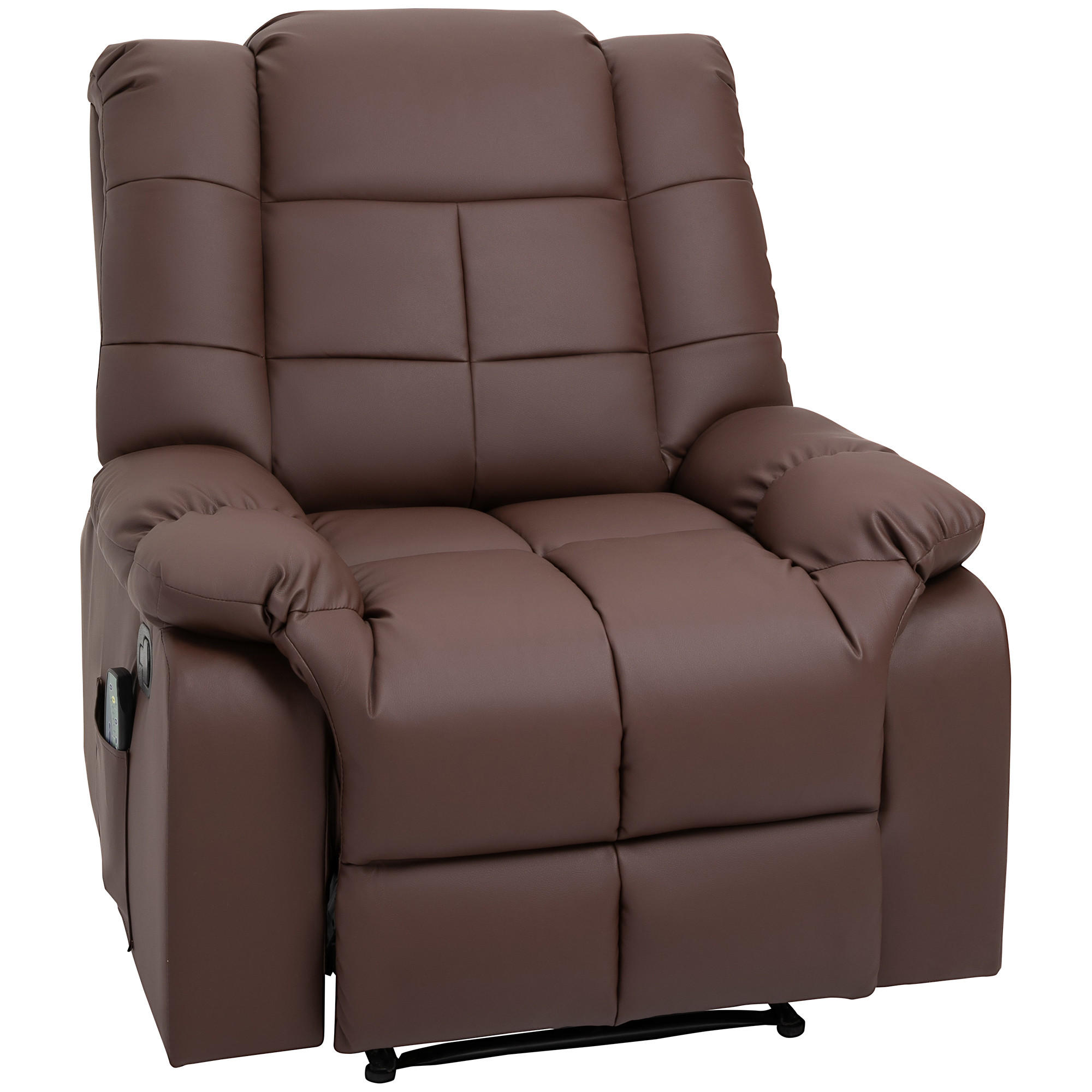 MASSAGESESSEL, Kunstleder, Holz, Braun - Braun, Kunststoff/Metall (99/99/94cm) - HOMCOM