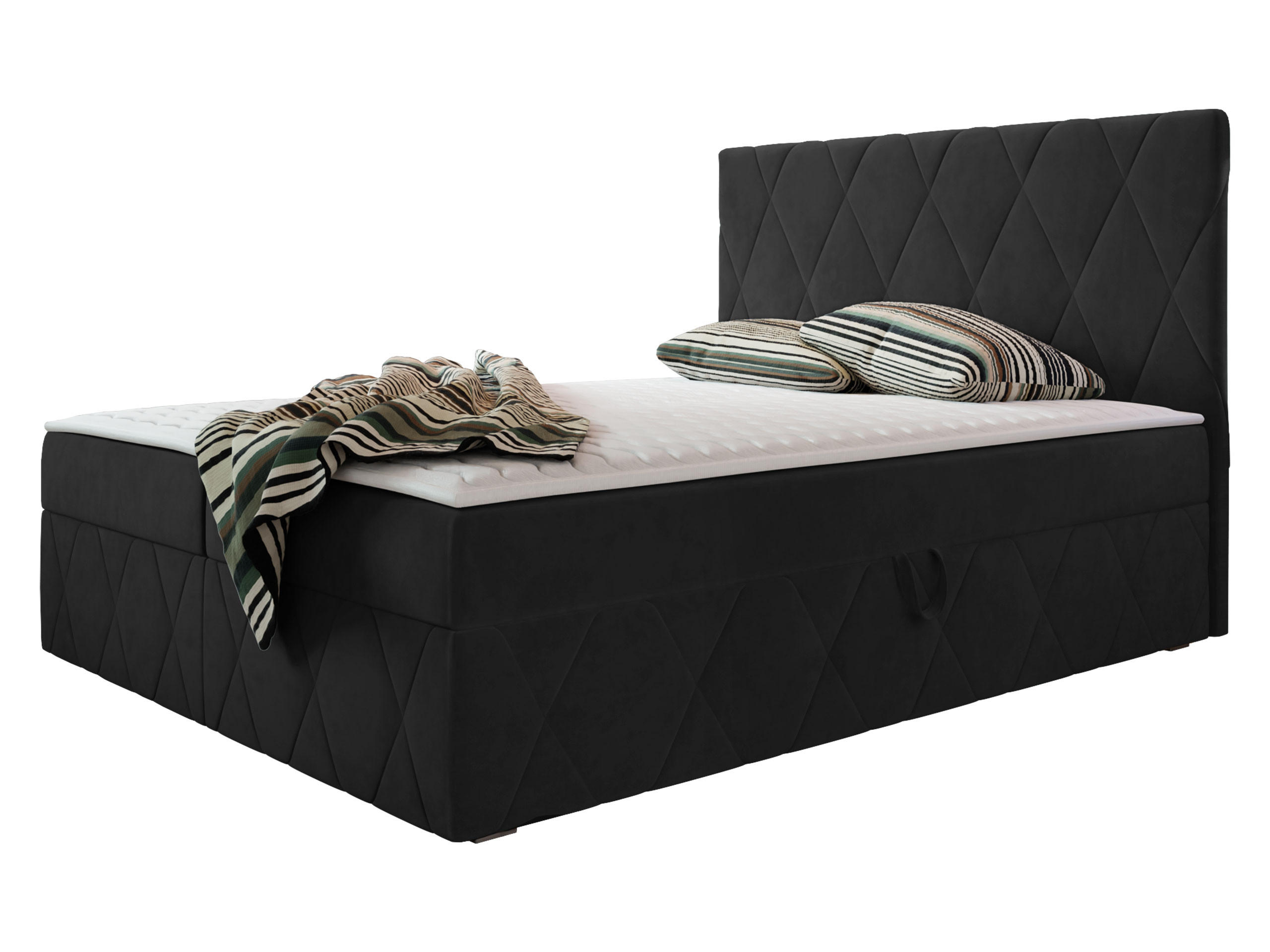 Mirjan24 Boxbett Schwarz 180x200 cm