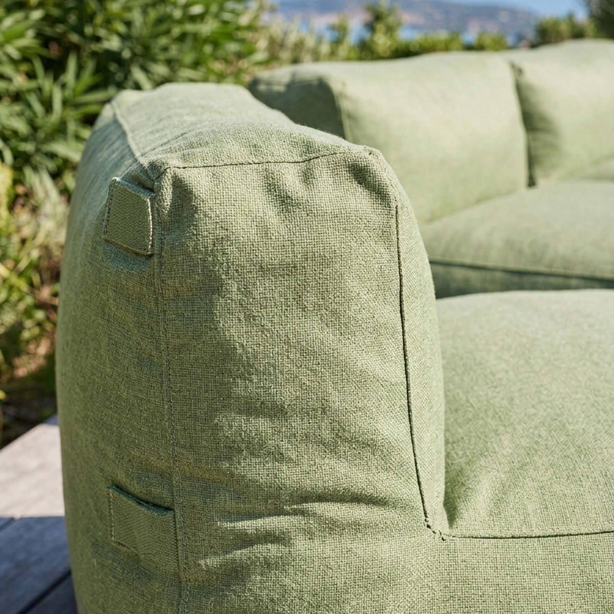 GARTENSOFA mit 3 Sitzplätzen, Kaktusgrünen - Grün, Textil - Oviala