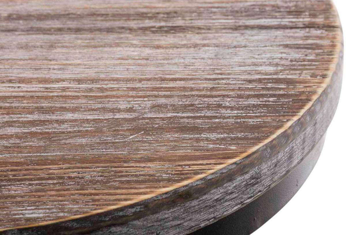 BARHOCKER 2er Set Holz bronze - Bronzefarben, Holz/Metall (36/51/36cm) - CLP