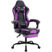 GAMINGSTUHL mit Fußablage Kopfstütze & Lendenkissen Lila - Lila, Metall (63/125/54cm) - Kaket