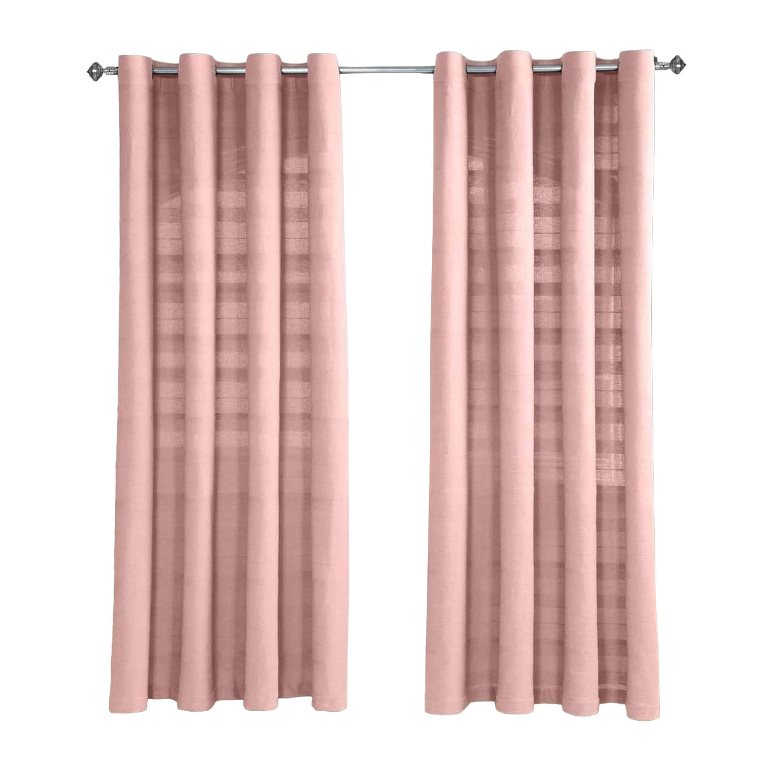 ÖSENVORHANG Rajput blickdicht 2er-Set, 137/137 cm - Rosa, Textil (137/137cm) - Homescapes
