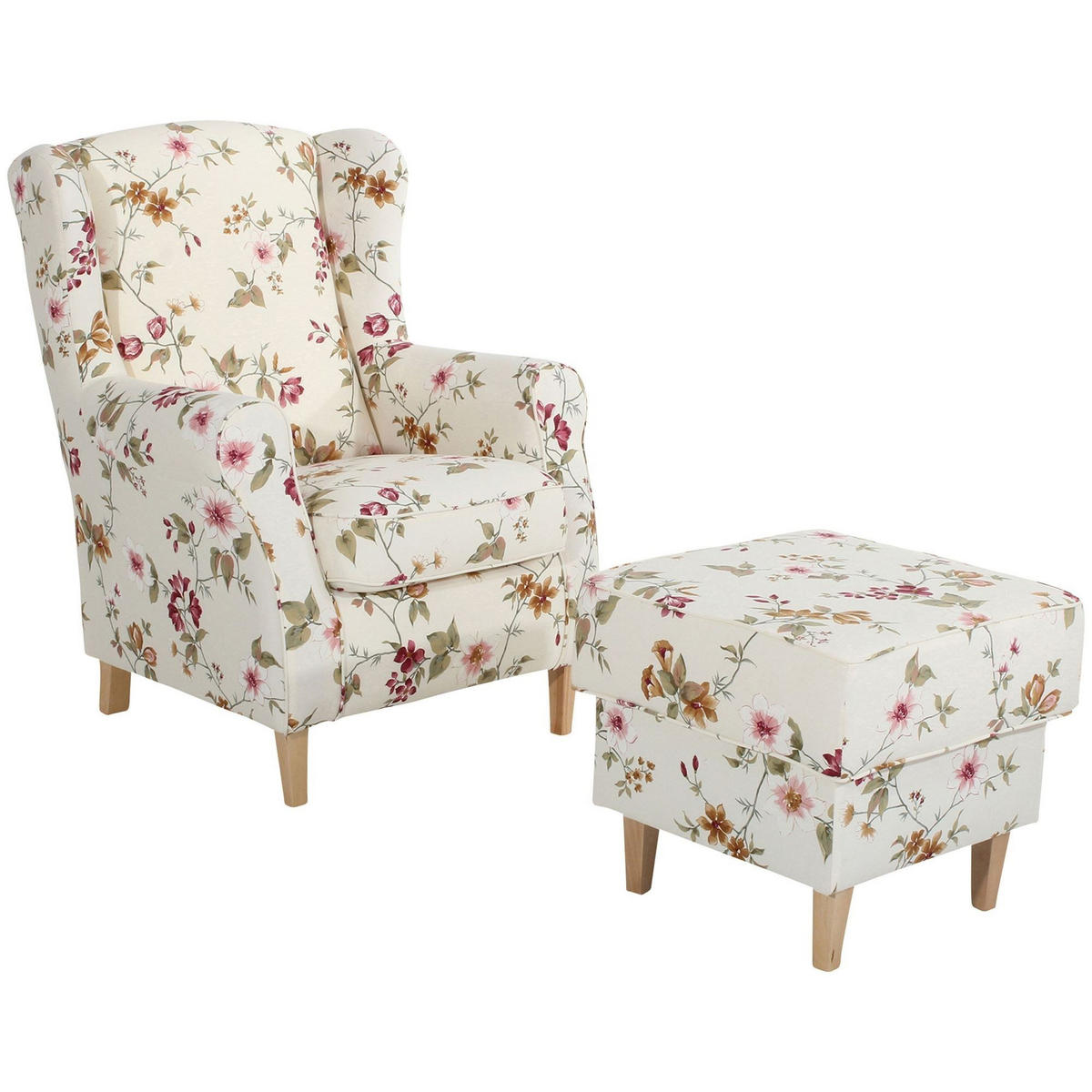 HOCKER Karlen Bezug Flachgewebe Buche natur / weiß - Buchefarben/Naturfarben, Kunststoff (53/45/53cm) - 58aufmkessel