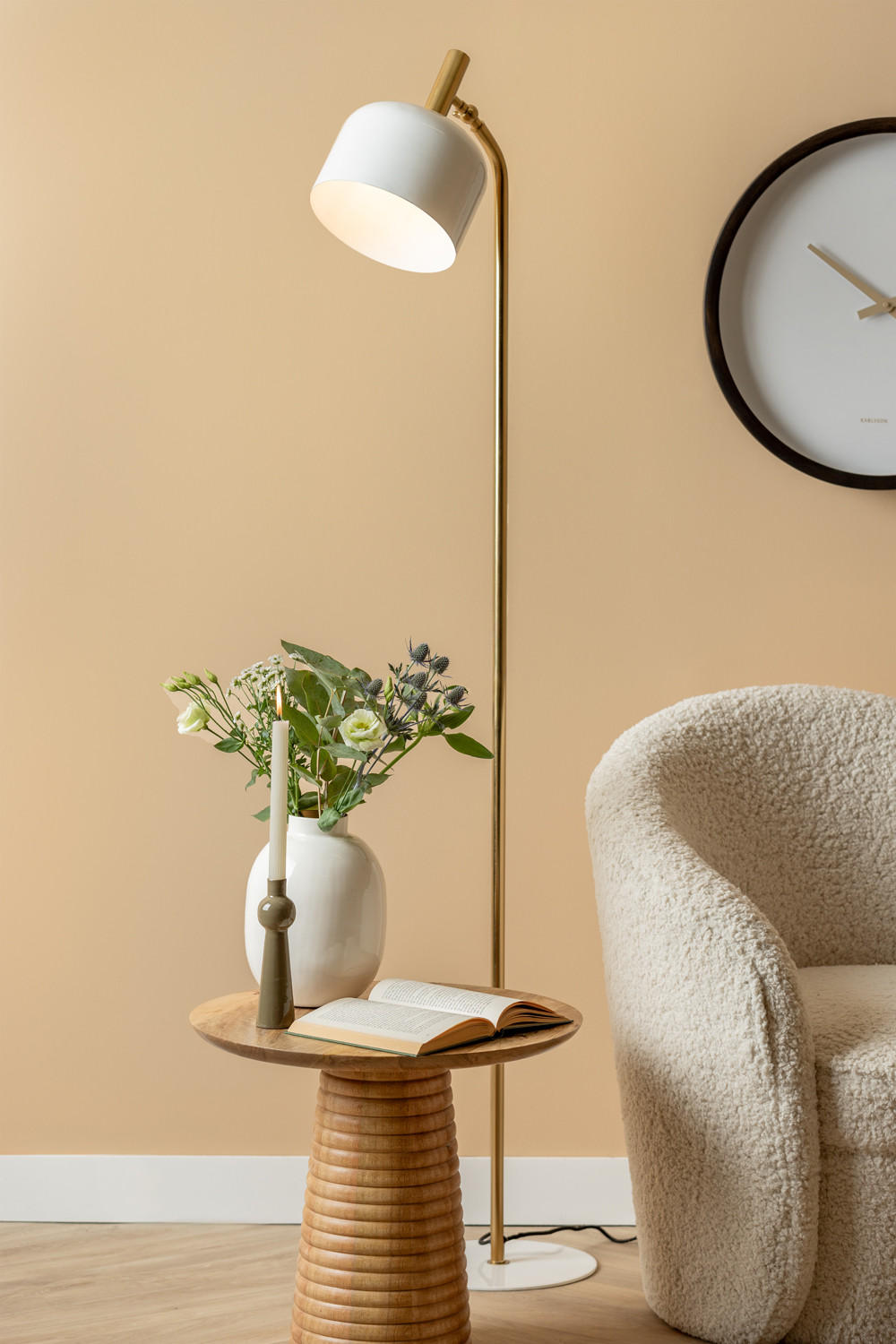 STEHLEUCHTE Smart 26/26/164 cm - Weiß, Metall (26/26/164cm) - Leitmotiv