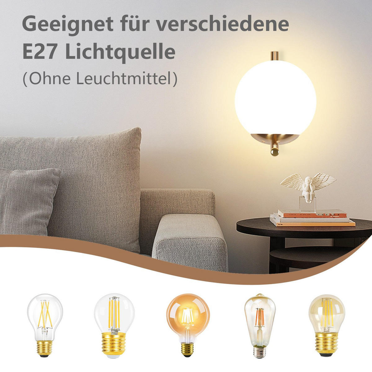 WANDLEUCHTE Marwick - Goldfarben, Metall (22/15/20cm) - Nettlife