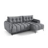 ECKSCHLAFSOFA Malaga Mini universeller Ottomane, Hellgrau - Hellgrau/Schwarz, Textil (222/148cm) - Beautysofa