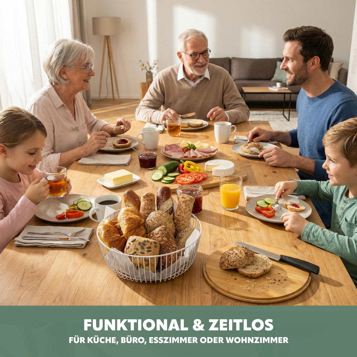 OBSTKORB mit Bambusdeckel, weiß, rund - Weiß, Metall (12.5cm) - eluno