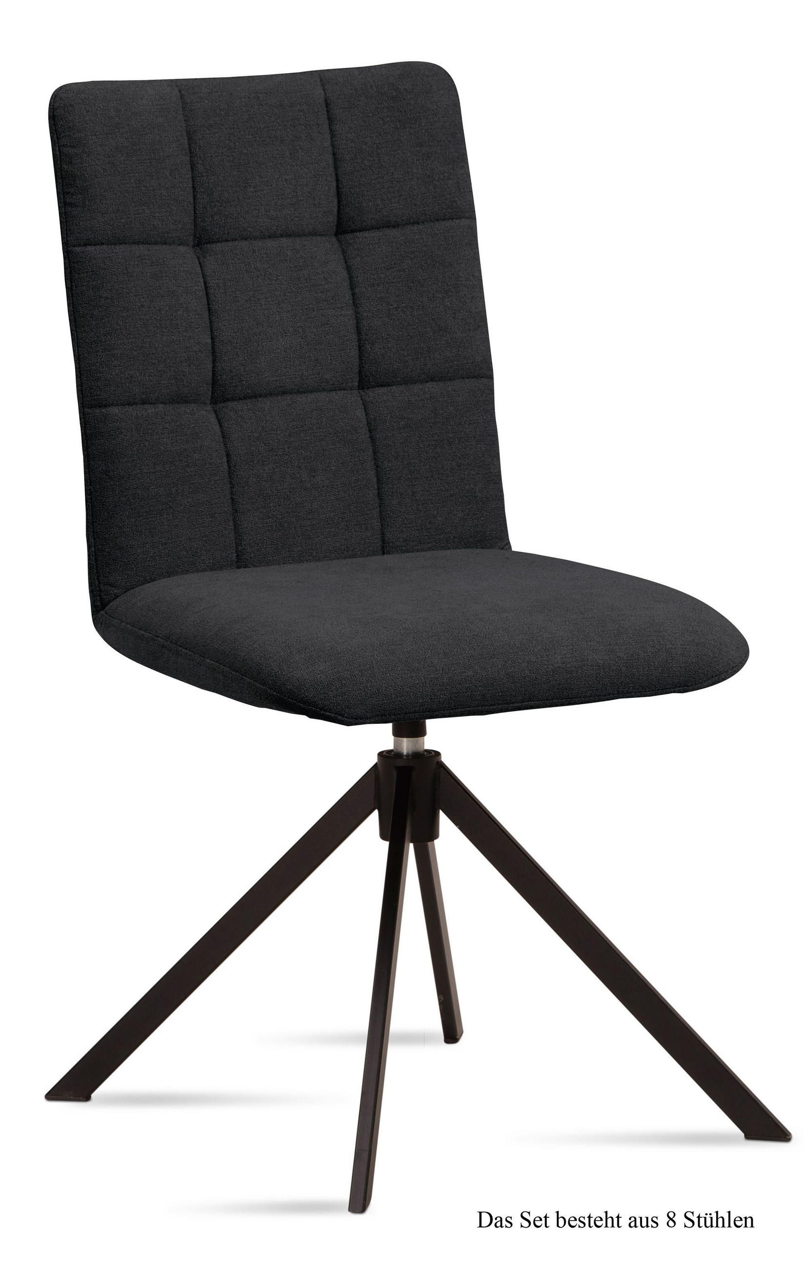 ESSZIMMERSTUHL drehbar (8er-Set) Debora 47x91x60 Schwarz/Anthrazit - Anthrazit/Schwarz, Kunststoff (60/91/47cm) - 58aufmkessel