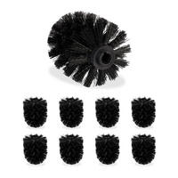 9xERSATZBÜRSTENKOPF - Schwarz, Kunststoff (8/10cm) - Relaxdays