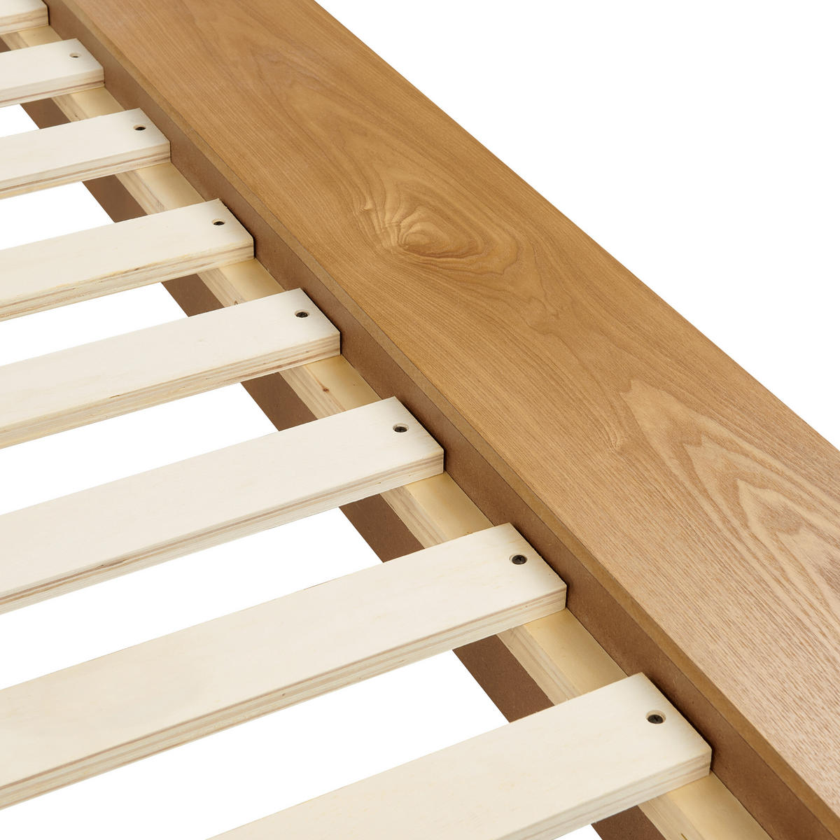BETT mit Lattenrost 160x200 cm Heller Holzfarbton Zen - Hellbraun, Holzwerkstoff (160/200cm) - Beliani