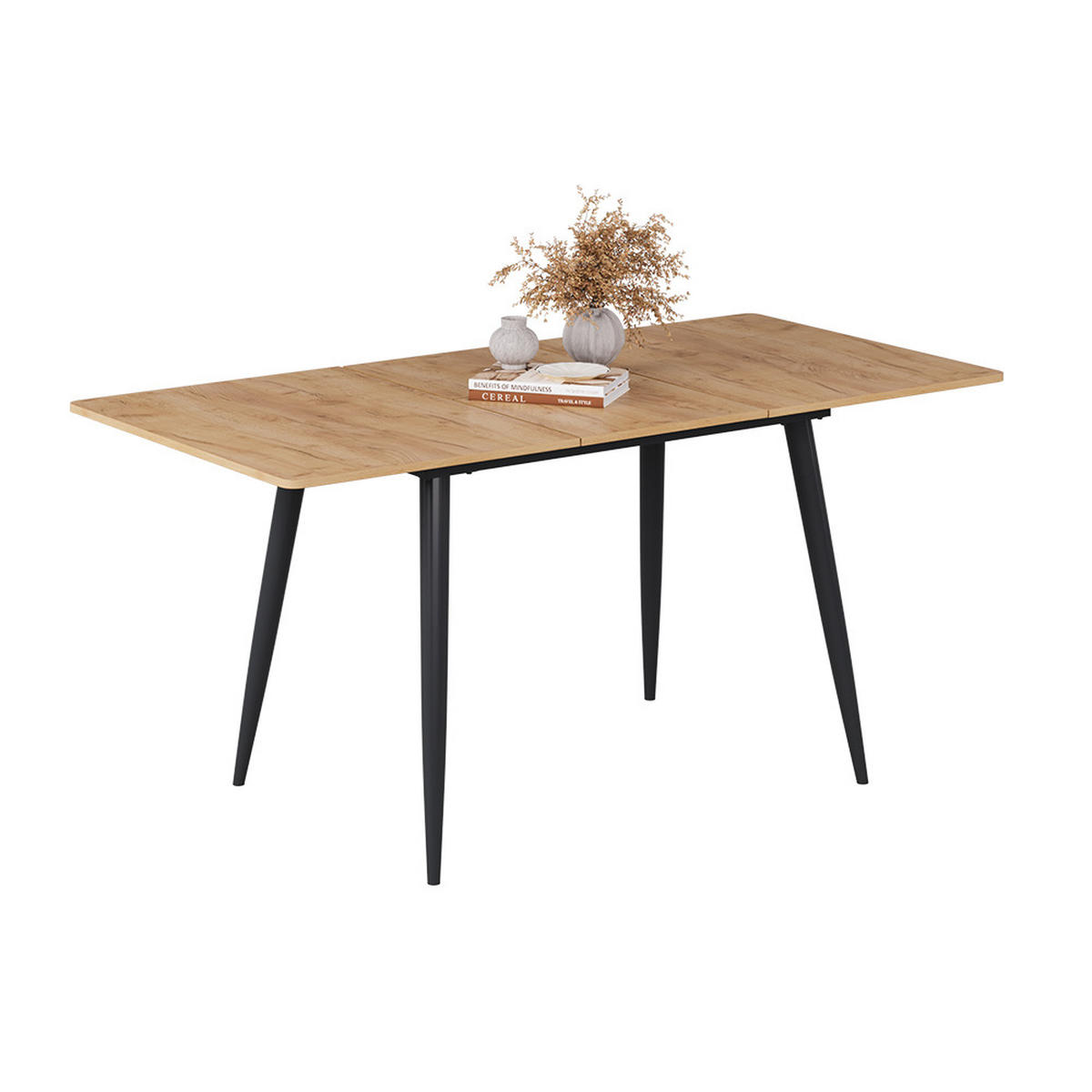 Eichefarben/Schwarz, Holzwerkstoff (80/120/75cm) - Vicco