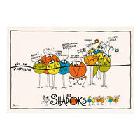 KÜCHENTUCH Shadoks Les Actualités ekrü 48 x 72 cm - Weiß, Textil (48/72cm) - Winkler