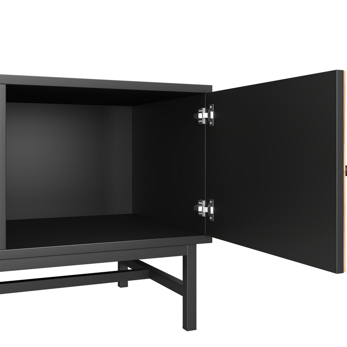 TV-MÖBEL Schwarz und Holzoptik 150/38/55 cm - Schwarz, Holzwerkstoff (38/55/150cm) - Urban Meuble