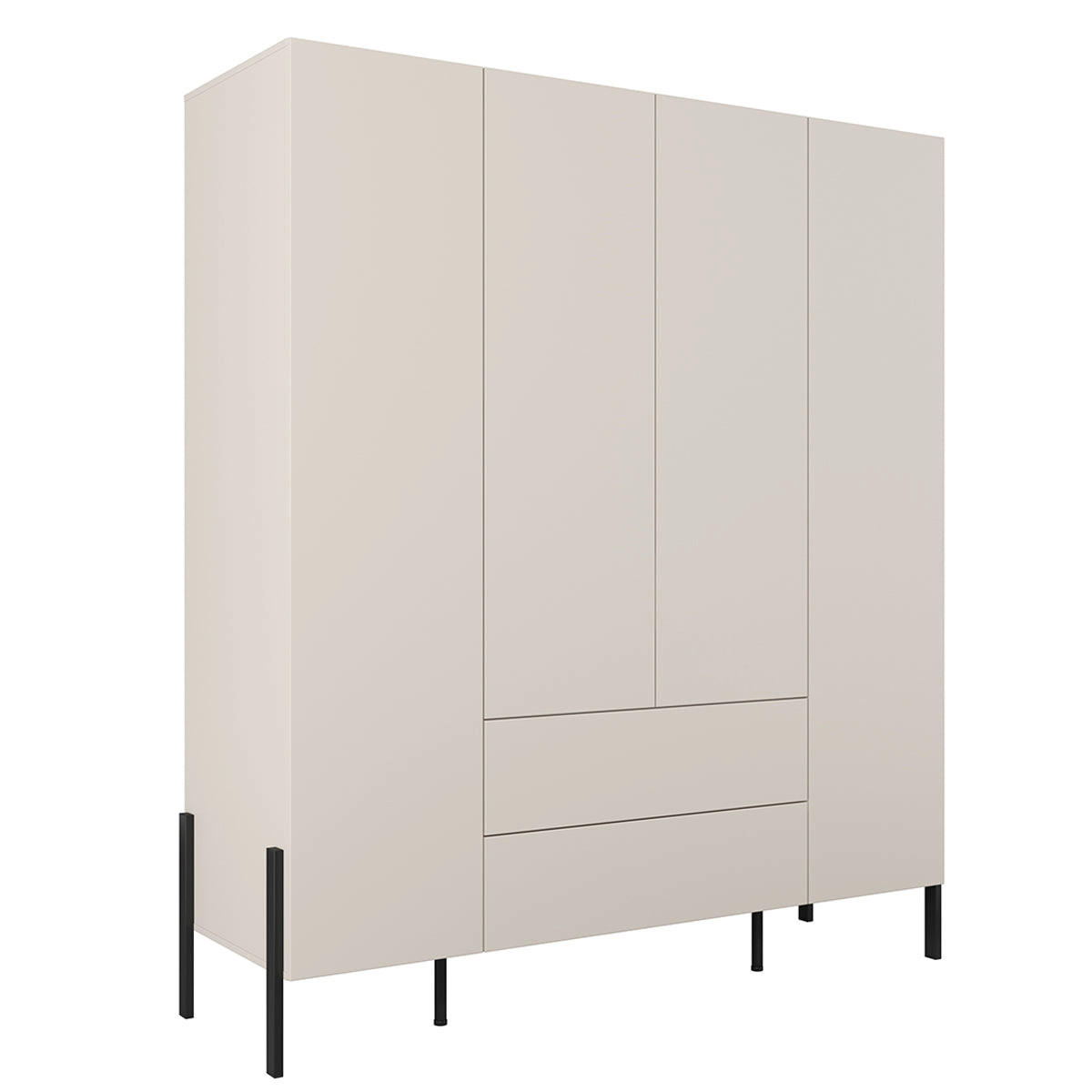 SKRIŇA 4 dvere Bérénice Kašmír - béžová, kompozitné drevo (180/210/59.5cm) - Petits-meubles