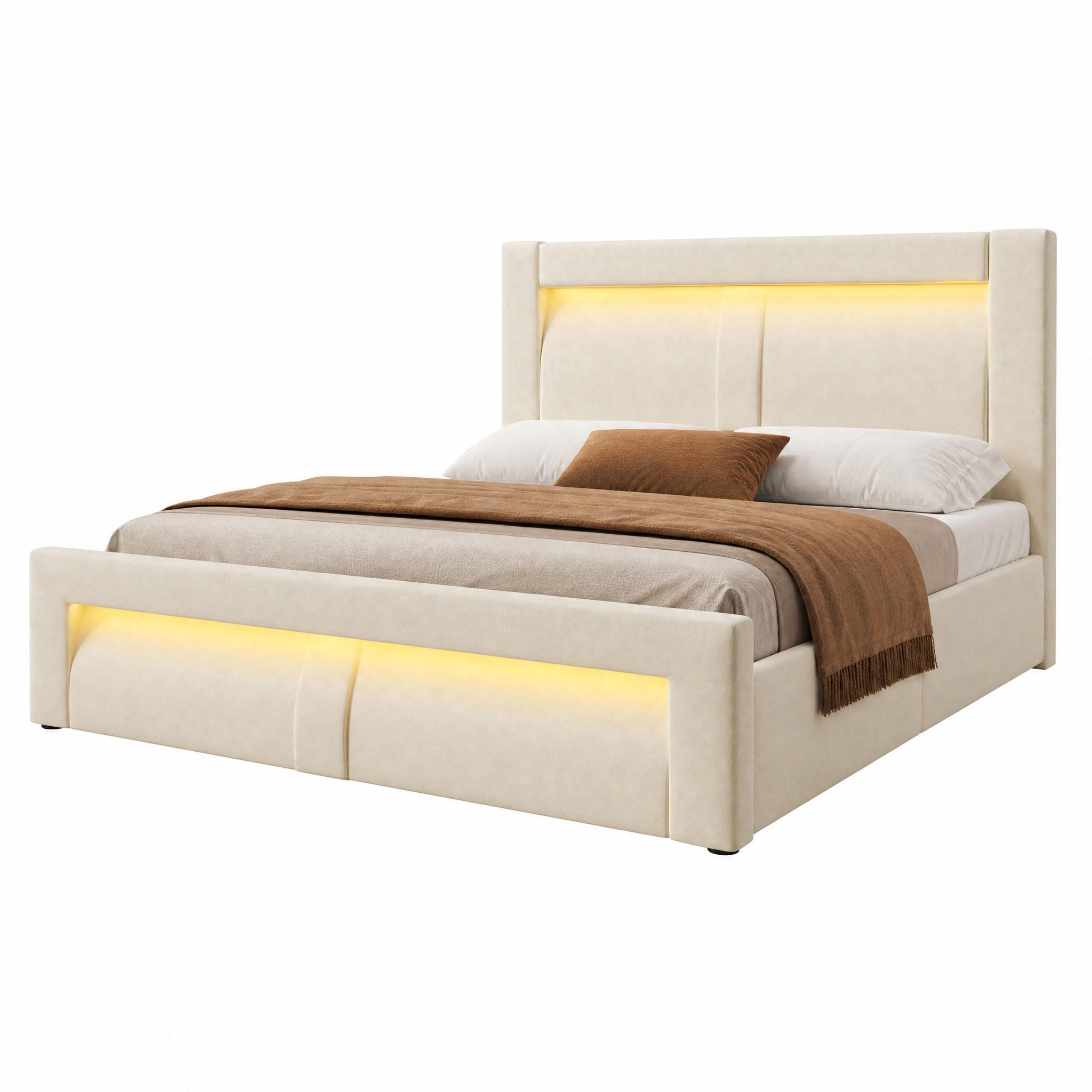 Beauniv Bett Beige 160x200 cm