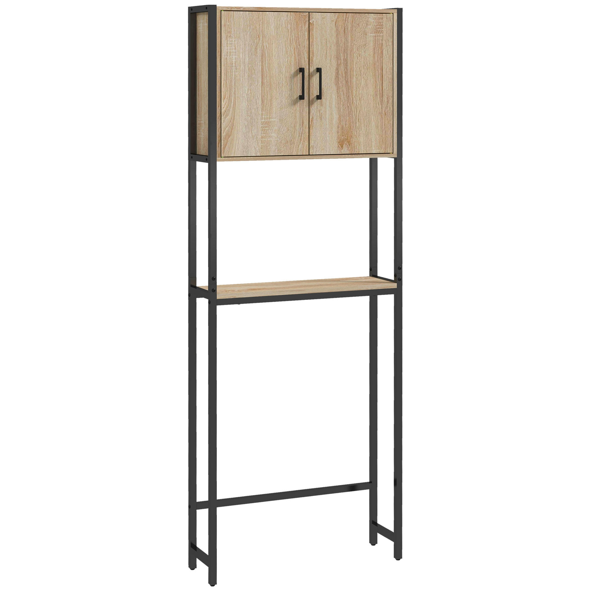 BADEZIMMERREGAL DE-15877 industrieller Stil Eichenoptik - Naturfarben, Holzwerkstoff (19/178/64cm) - ComfortXL