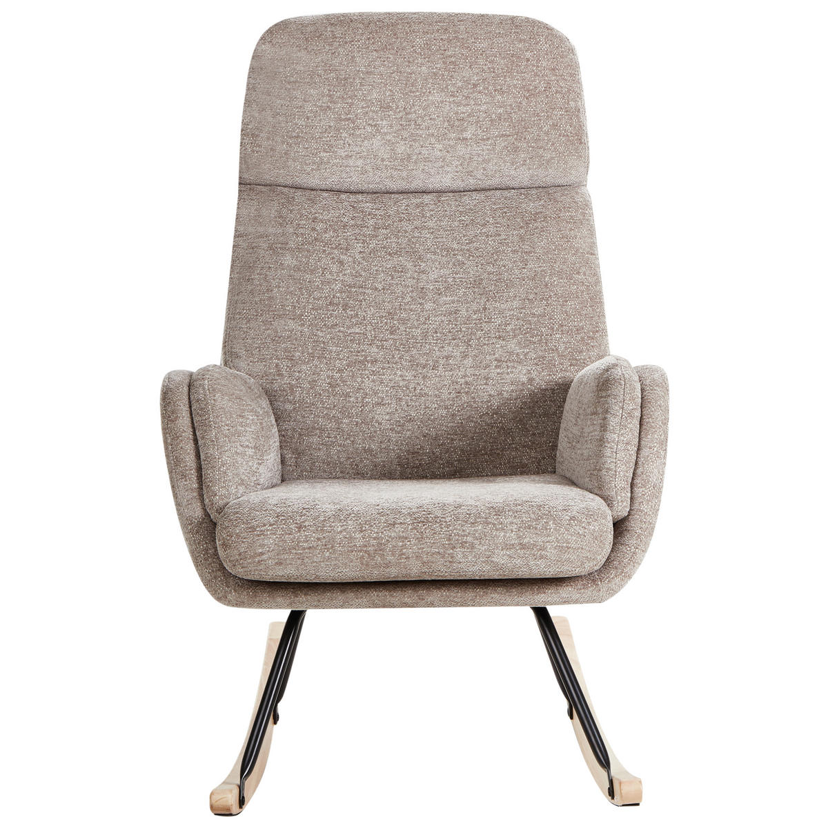 SCHAUKELSTUHL Taupe Kvelia - Taupe/Schwarz, Textil (67/106/92cm) - Beliani