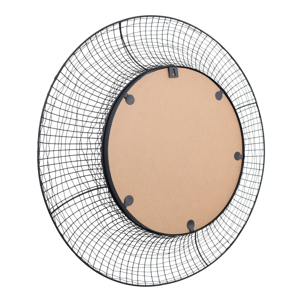 WANDSPIEGEL Wire Schwarz - Schwarz, Metall (75/75/10cm) - LOFT42