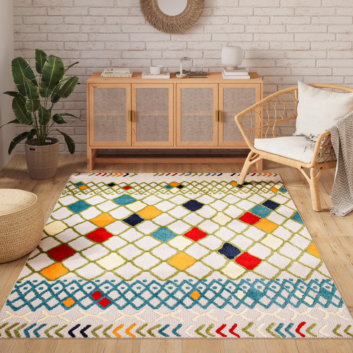 TEPPICH PATIO Creme Beige 160/220 cm - Beige/Creme, Kunststoff (160/220cm) - Tapiso