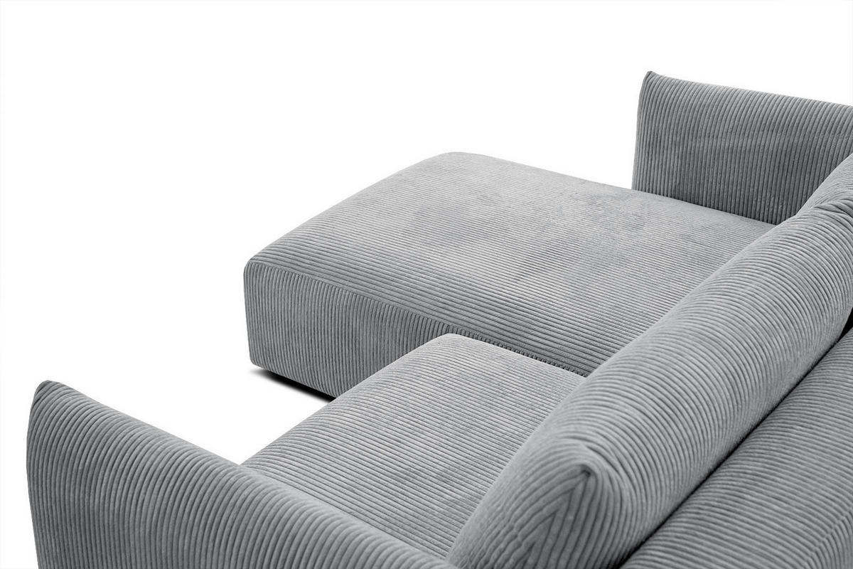 ECKSOFA TAUER 3-Sitzer, hellgrau - Hellgrau/Schwarz, Holzwerkstoff/Kunststoff (173/206cm) - Courtois Laville