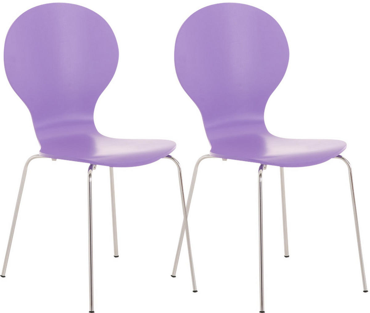 BESUCHERSTUHL Ede - 2er Set lila - Lila, Metall (43/86/45cm) - TPFLiving