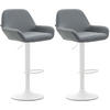 BARHOCKER 2er Set Lederlook grau - Weiß/Grau, Textil/Metall (51/89/52cm) - CLP