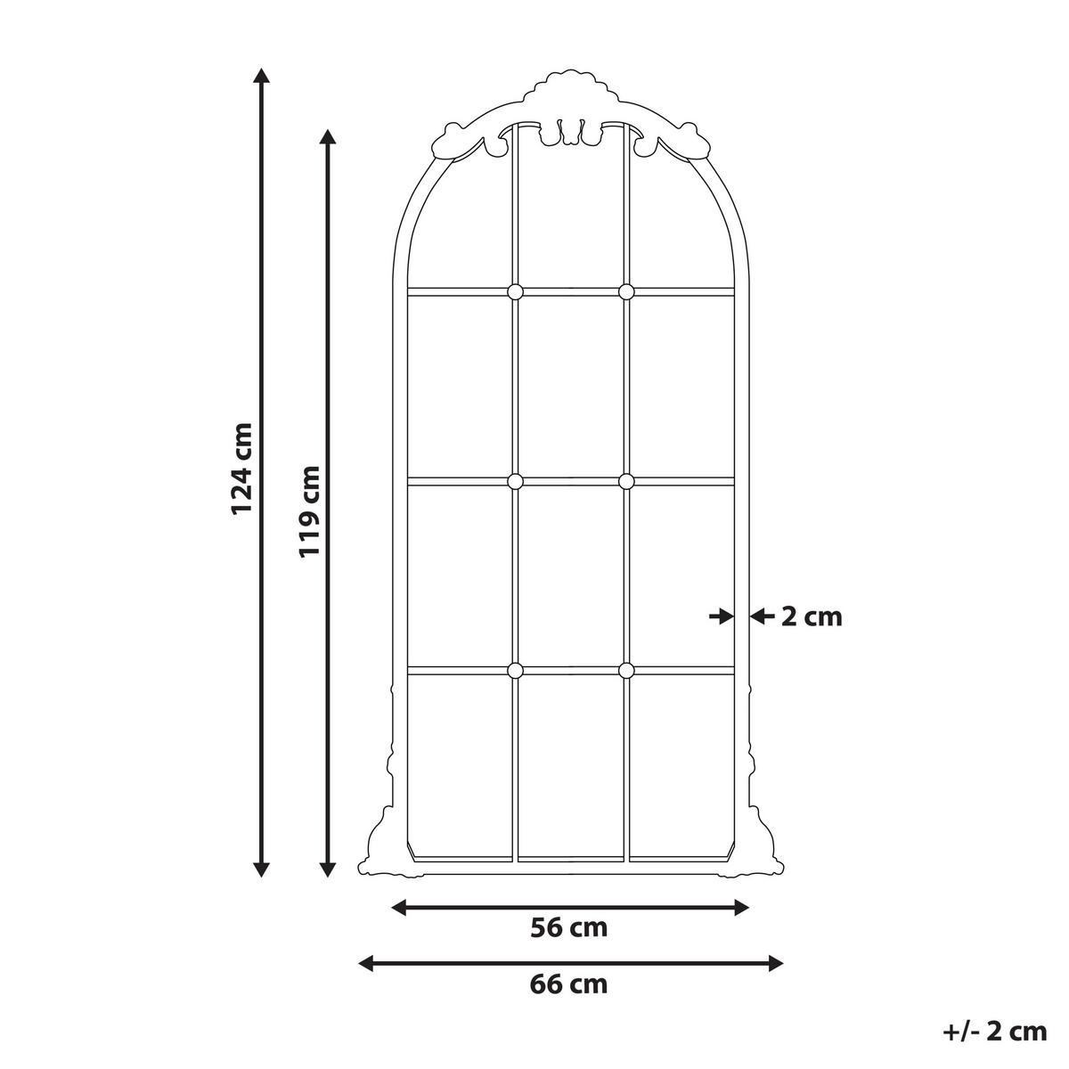 WANDSPIEGEL gold Metall Fenster 66/124 cm Noidan - Goldfarben, Metall (66/124/4cm) - Beliani