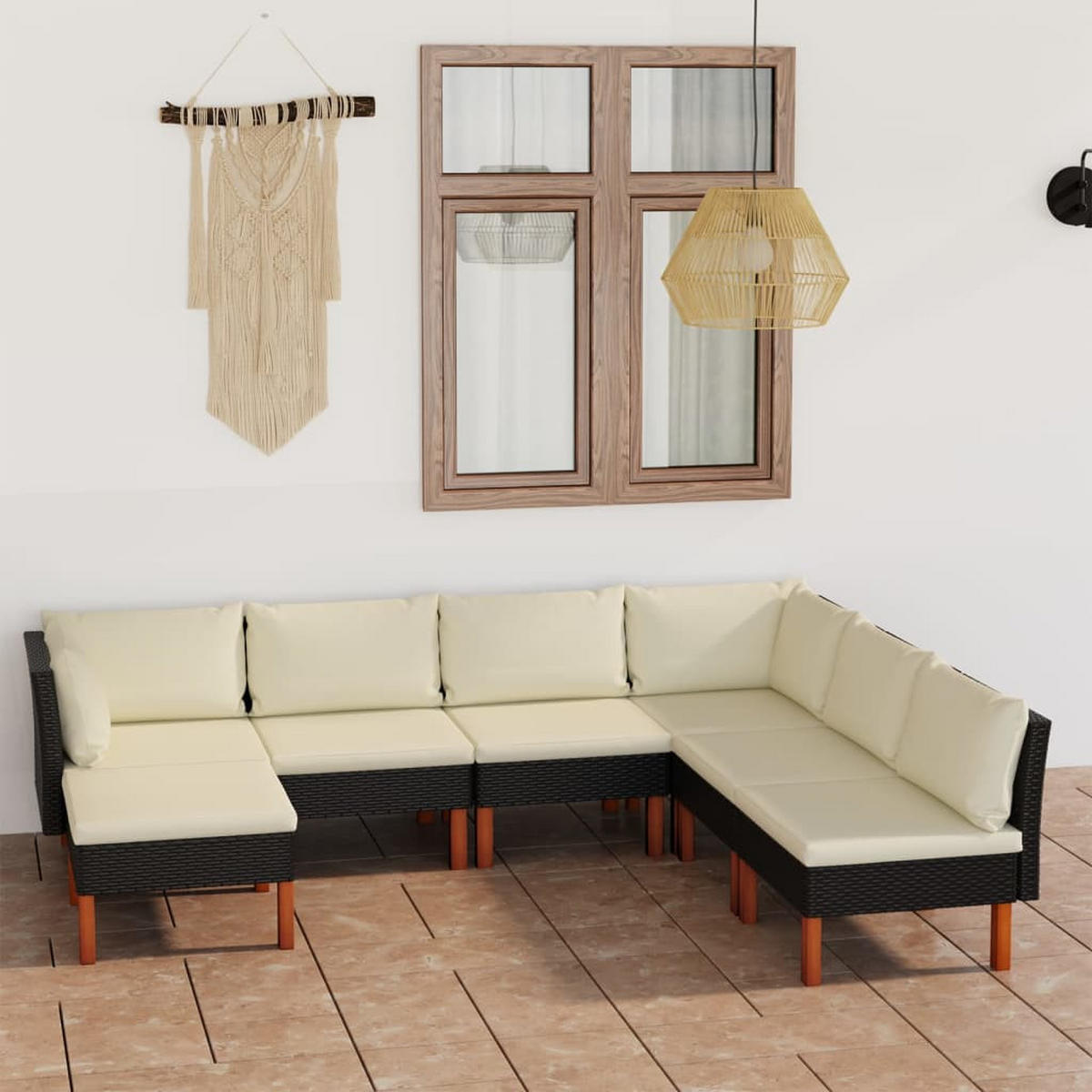 GARTENSET Reedy 7-teilig - Schwarz, Metall - Nettlife