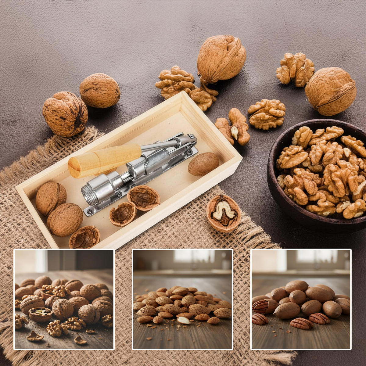 NUSSKNACKER - Multicolor, Holz/Metall - Relaxdays