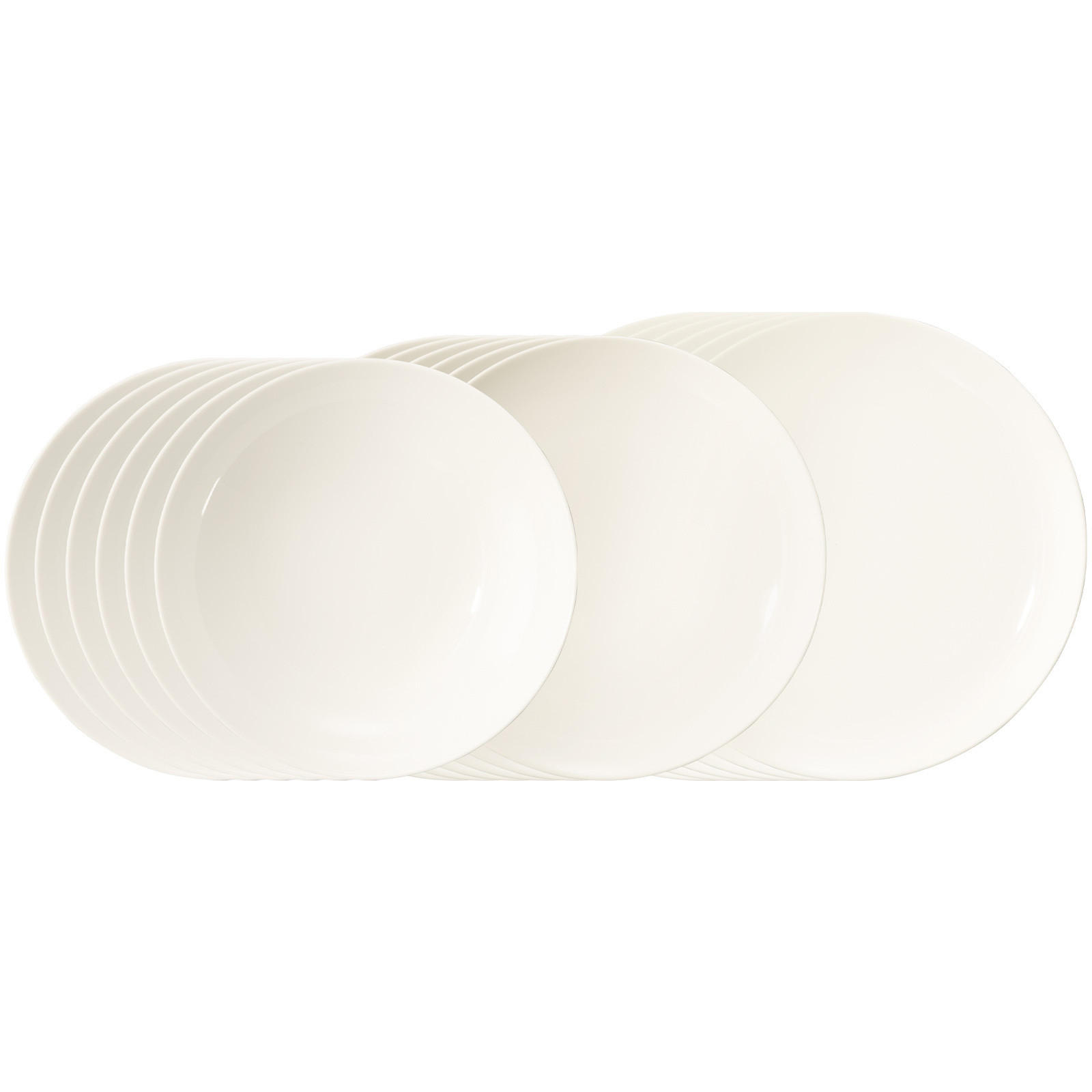 TELLER-SET Savona Fine Diamond creme 18er Set - Creme, Keramik (2/2/2cm) - Seltmann Weiden