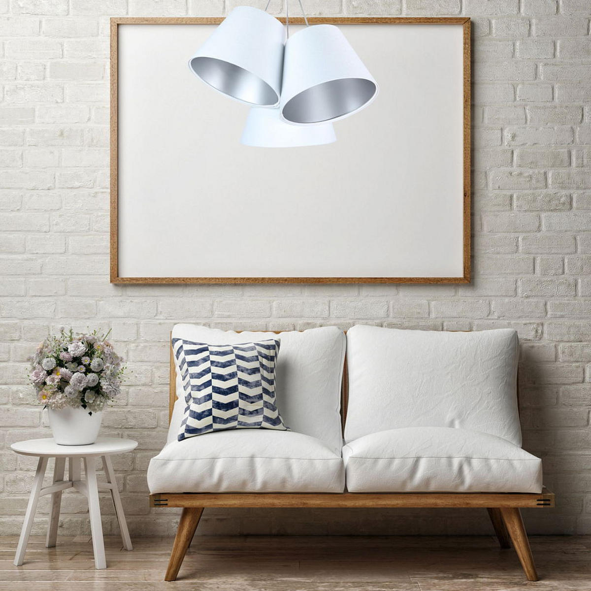 HÄNGELEUCHTE Silber 26/19 cm - Silberfarben, Kunststoff (26/0.8/19cm) - ONZENO