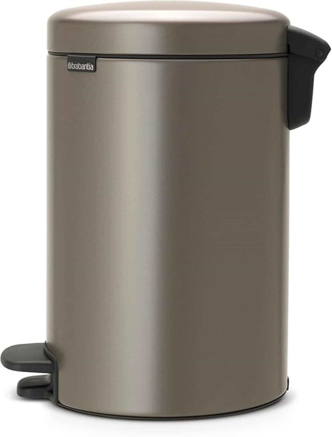 MÜLLEIMER klassisch Mit Soft Verschluss 12 Liter 41,1 x 25,1 x 33,8 cm Metall Platin - Grau, Metall (25.1/41.1/33.8cm) - PROREGAL