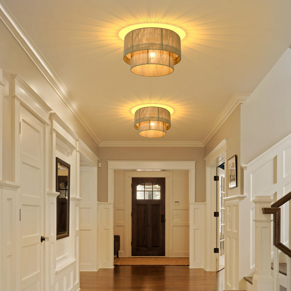 DECKENLEUCHTE Clemens Ⅲ 40/40/28 cm - Braun, Metall (40/40/28cm) - Nettlife