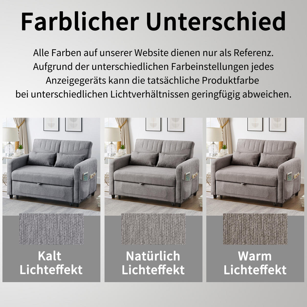 SCHLAFSOFA Baumwoll-Leinen mit Ausziehfunktion und verstellbarer Rückenlehne Grau 114/77/82,5 cm - Grau, Textil (77/82.5/114cm) - Redom