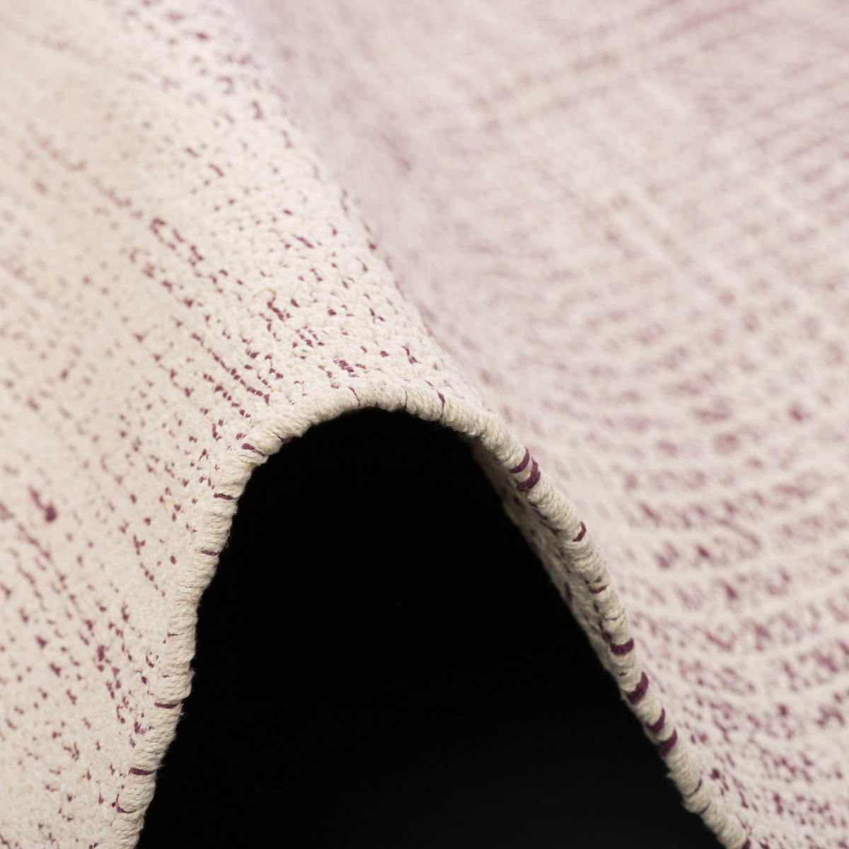 BAUMWOLLE NATUR KELIM TEPPICH SANDY MELIERT - Violett, Textil (90/160cm) - Pergamon