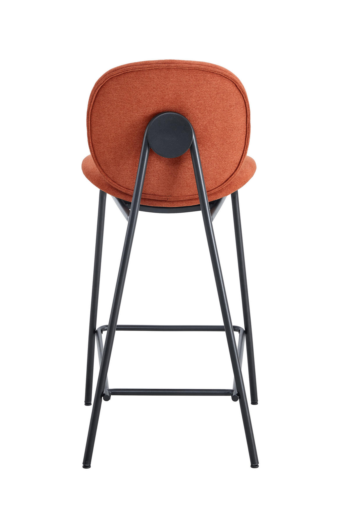 BARHOCKER (Set aus 2) aus Stoff mit schwarzen Metallbeinen - cori 43/54/66 cm - Rot, Textil (54/66/43cm) - Calicosy