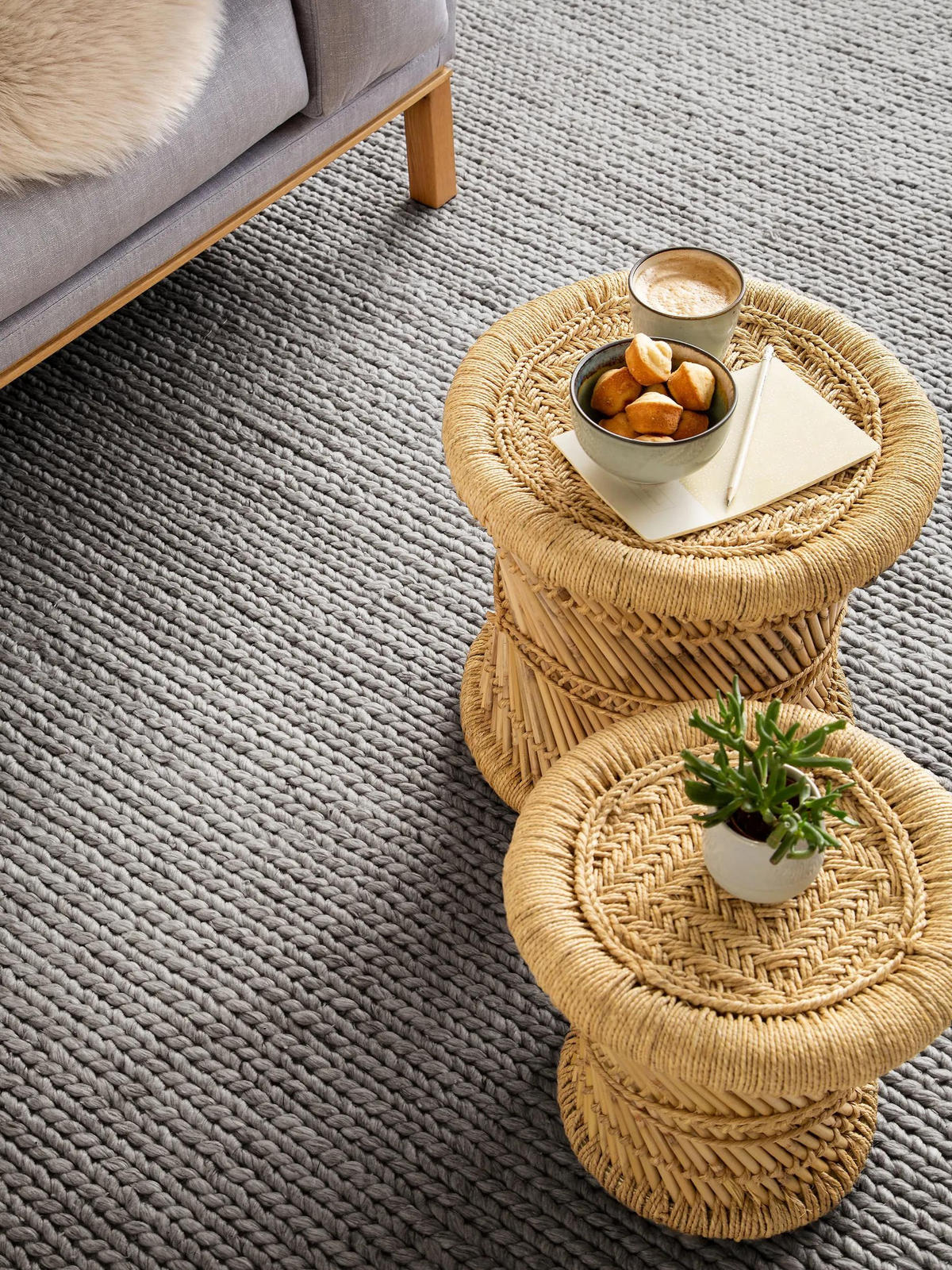 WOLLTEPPICH Uno Hellgrau 200x300 cm - Hellgrau, Textil (200/300cm) - benuta Pure