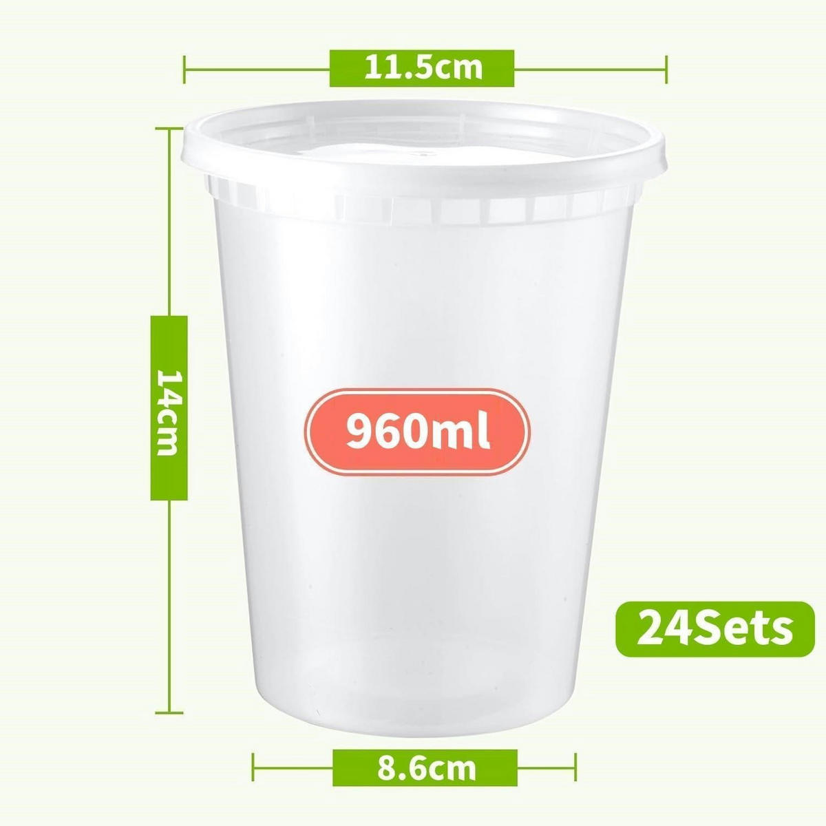 VORRATSBEHÄLTER 24-teiliges Set 950 ml - Transparent, Kunststoff (12/14/12cm)