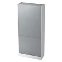 ROLLLADENSCHRANK - 5 Ordnerhöhen 40/90/200,4 cm in Weiß/Silberfarben Chromgriff (Metall) - Silberfarben/Weiß, Holzwerkstoff (90/200.4/40cm) - bümö