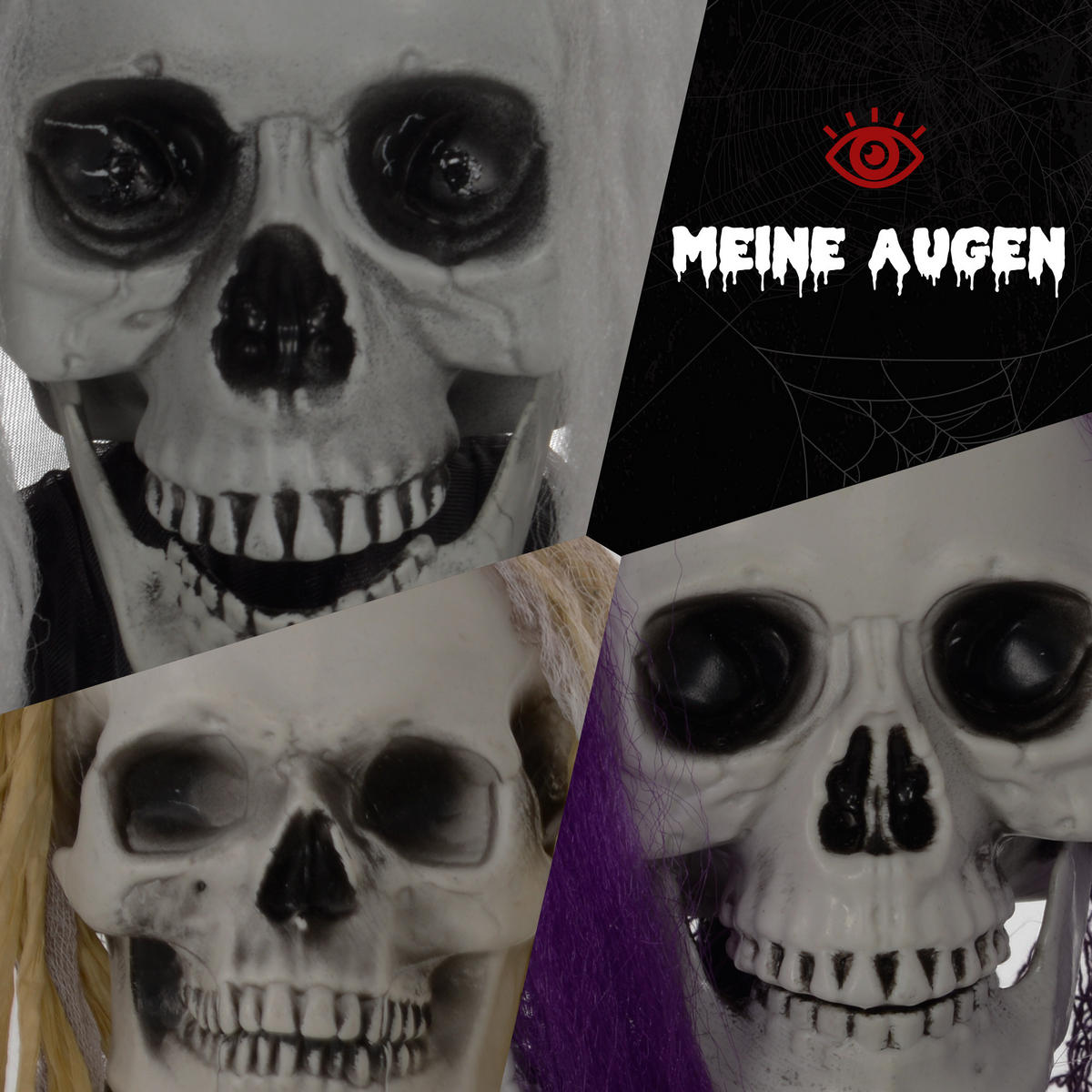 HALLOWEEN DECORATIONS 90/110/200cm Hängendes Skelett mit verstellbare Arme - Multicolor, Kunststoff/Metall (60/200/17cm) - HOMCOM