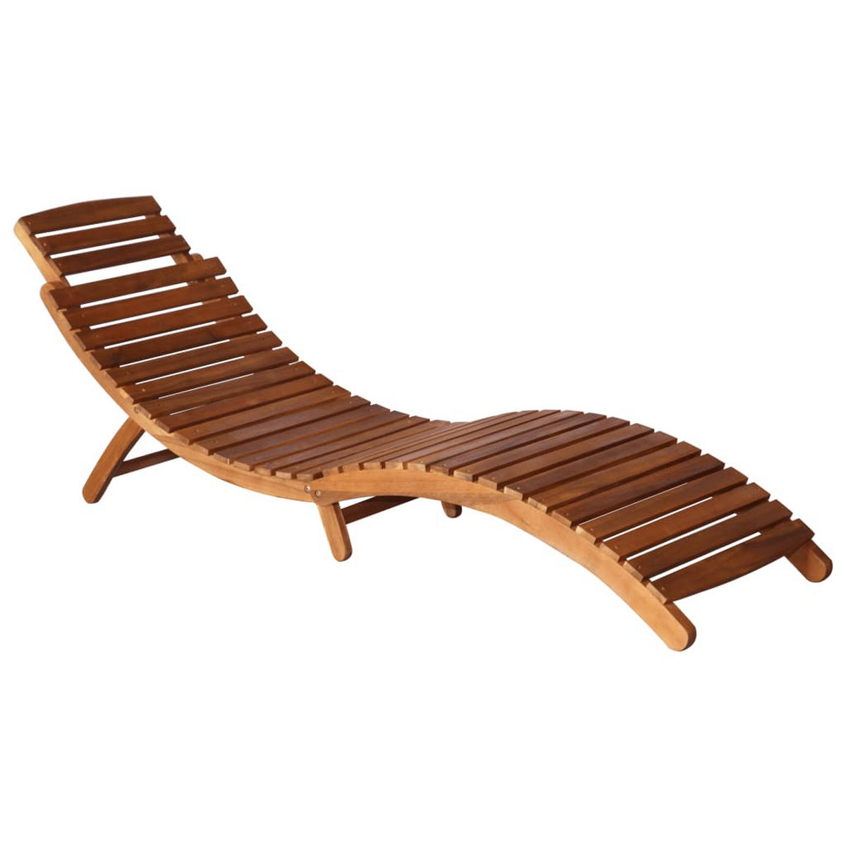 SONNENLIEGE mit Tisch und Auflage Massivholz Akazie - Braun, Holz (55/64/184cm) - furnicato