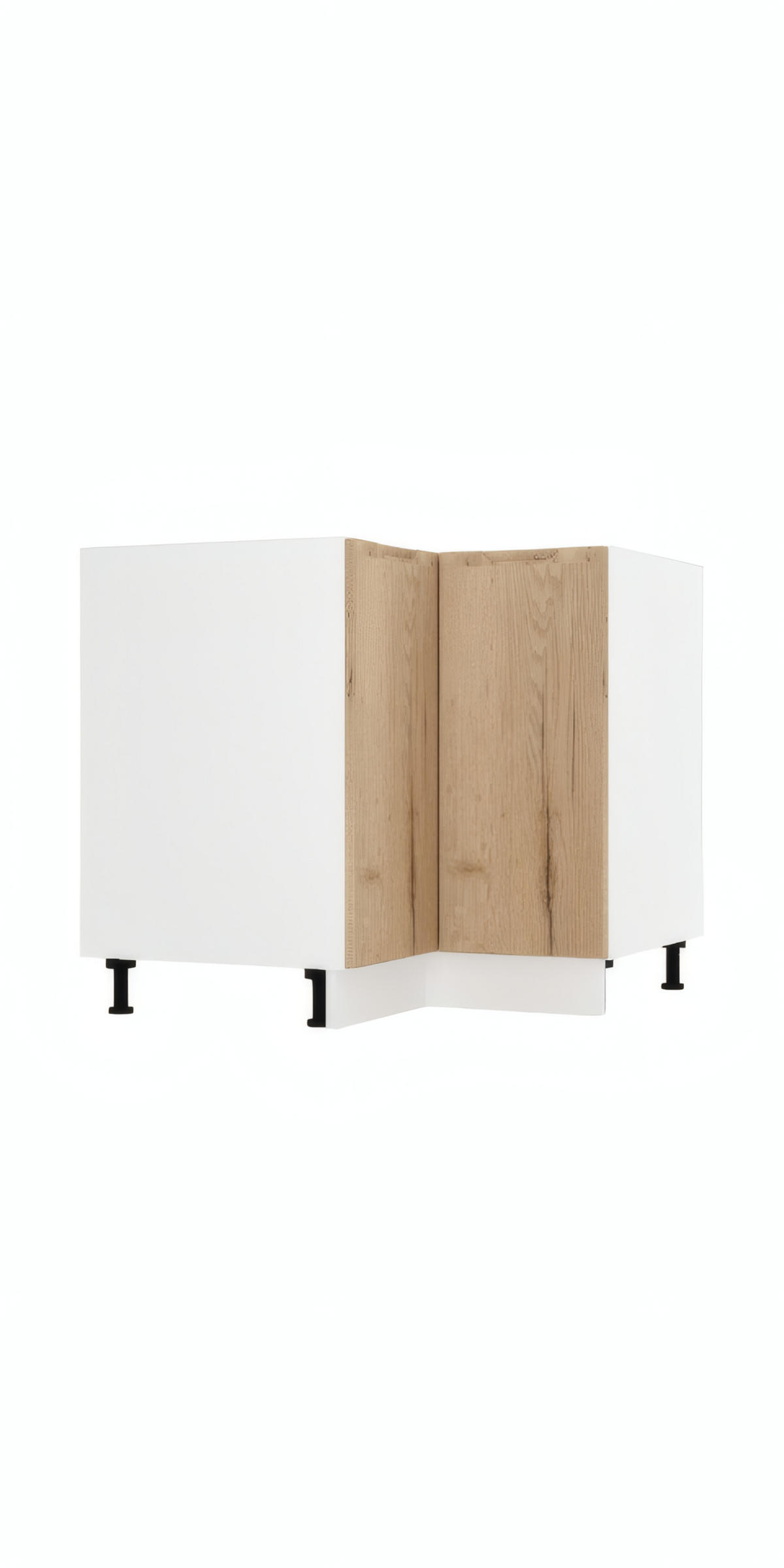 WINKELKÜCHE KS12-G290 - Zivora - Modern & funktional - Eichefarben/Weiß, Holz/Metall (290/213.3/170cm) - ROYAL24_MARKT