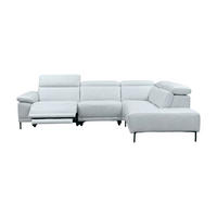 ECKSOFA Linus Echtleder mit 1 x Relaxfunktion Weiß - Weiß, Leder/Metall (262/220cm)