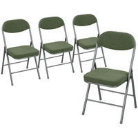 KLAPPSTUHL 4er Set Polyester Stahl Grün - Silberfarben/Grün, Textil/Metall (45/82/48.5cm) - HOMCOM