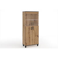 VITRINENSCHRANK CORTEZA 193 x 80 cm Eiche Artisan - Eiche Artisan, Holzwerkstoff (80/193/40cm) - MASSENO