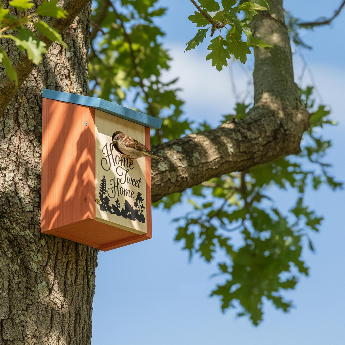 NISTKASTEN - Orange, Holz/Metall (12/22/15cm) - Relaxdays