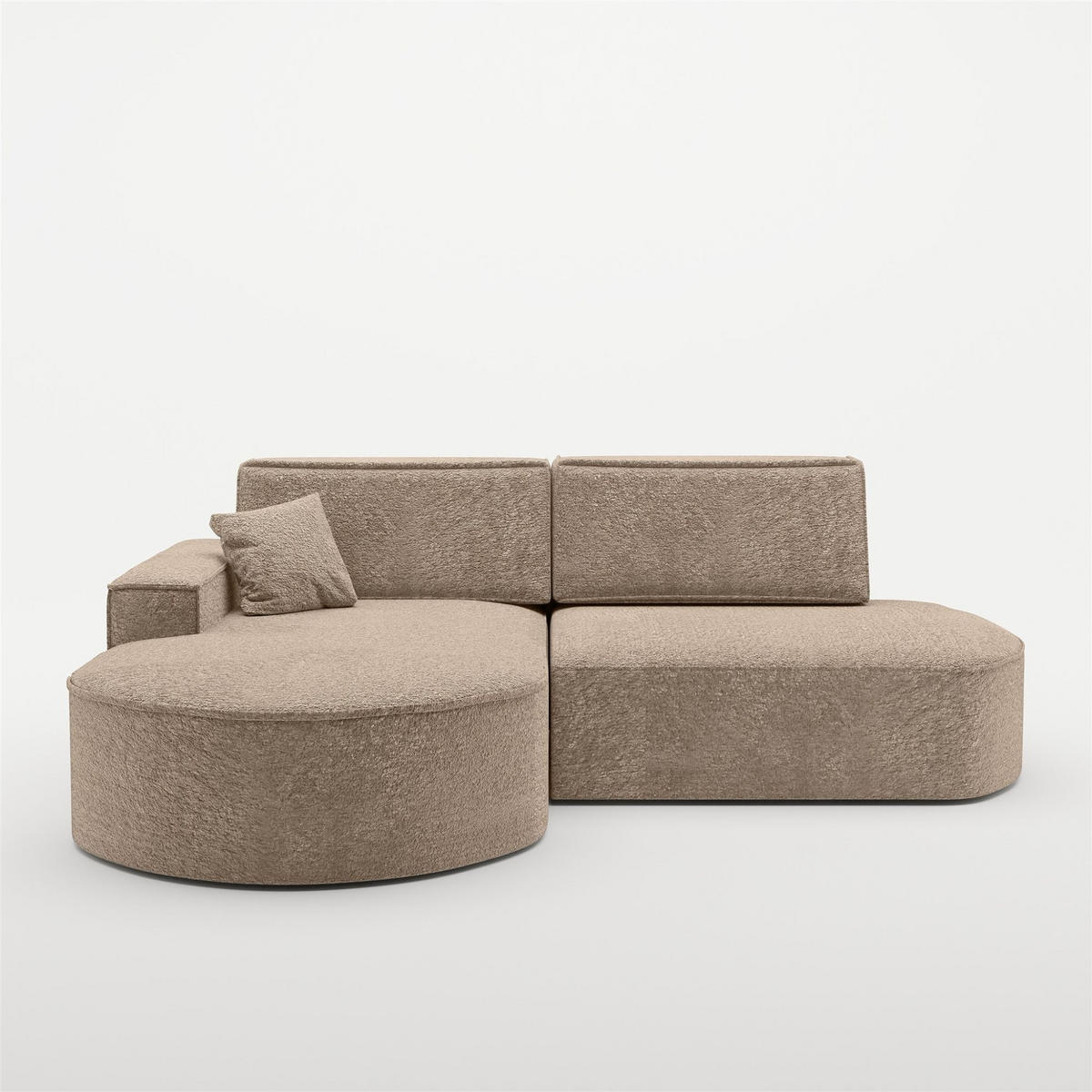 ECKSOFA Venedig Mit Schlaffunktion - Sandfarben, Holzwerkstoff/Textil (278/179cm) - Fun Möbel