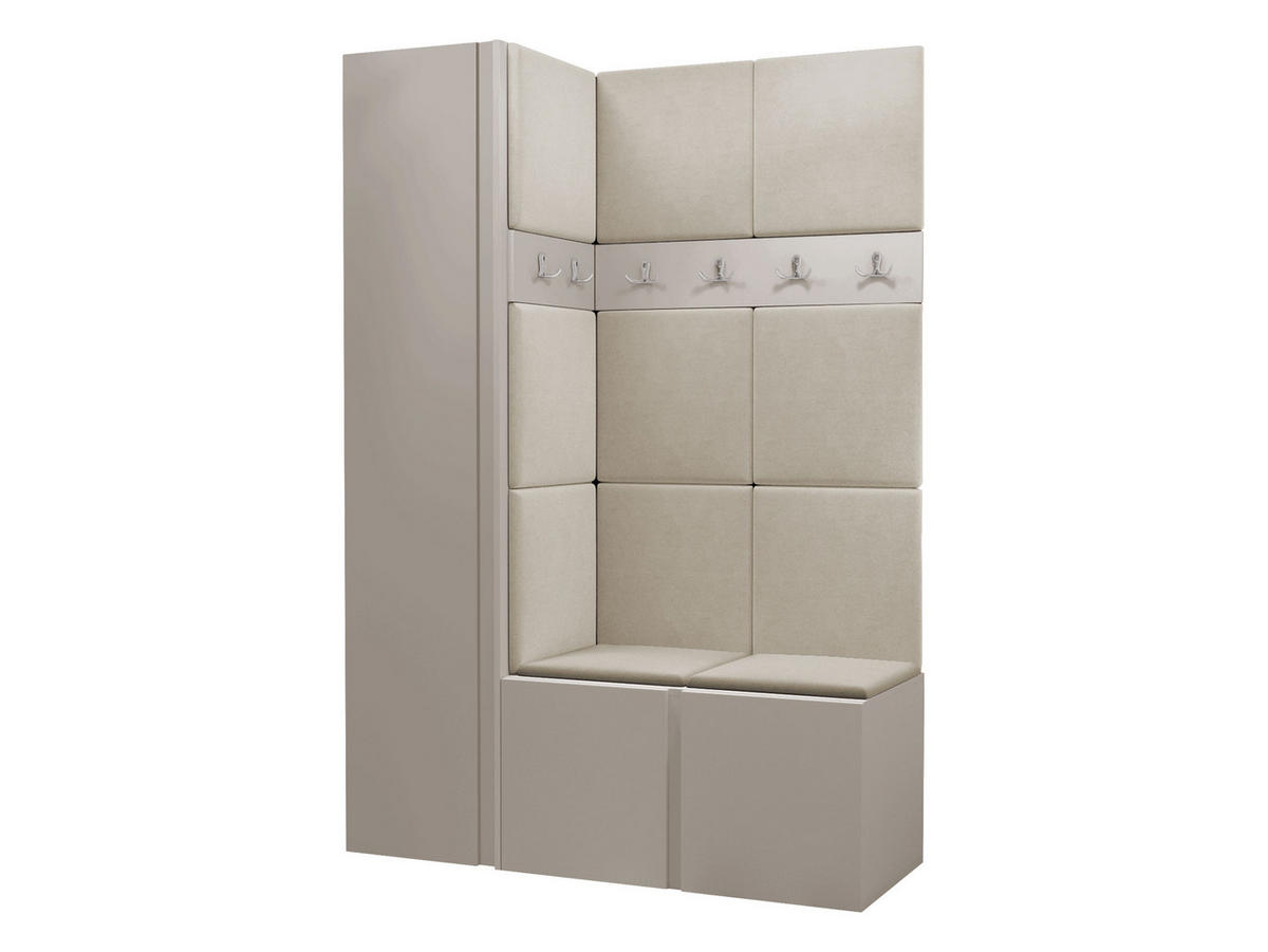 GARDEROBEN-SET Orion IX - Kaschmir/Beige, Holzwerkstoff/Kunststoff (124/186/46cm) - MIRJAN24